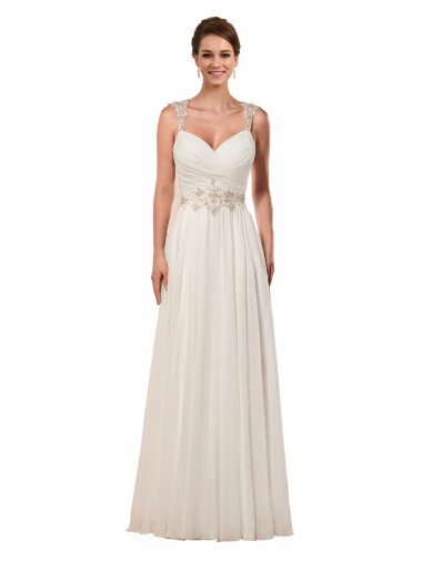 Achat Ivoire Fourreau Mousseline Robes de mariée
