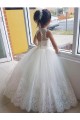 Achat Ivoire Princesse Col Haut Tulle Dentelle Longue Robes de demoiselle d'honneur - fillette