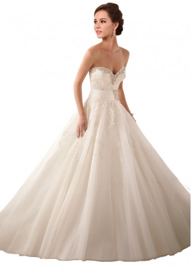 Achat Ivoire Princesse Satiné Tulle Dentelle Robes de mariée