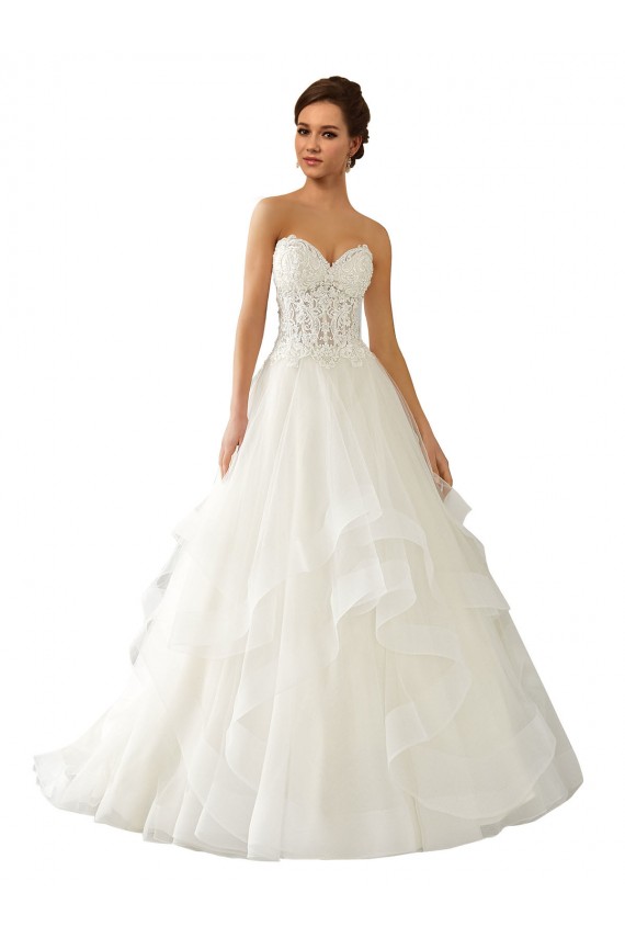 Achat Ivoire Princesse Satiné Tulle Dentelle Robes de mariée