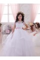 Achat Ivoire Princesse Tulle Dentelle Longue Robes de demoiselle d'honneur - fillette