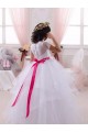Achat Ivoire Princesse Tulle Dentelle Longue Robes de demoiselle d'honneur - fillette