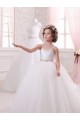 Achat Ivoire Princesse Tulle Longue Robes de demoiselle d'honneur - fillette