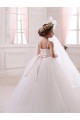 Achat Ivoire Princesse Tulle Longue Robes de demoiselle d'honneur - fillette