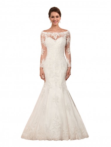 Achat Ivoire Sirène Bateau Dentelle Robes de mariée