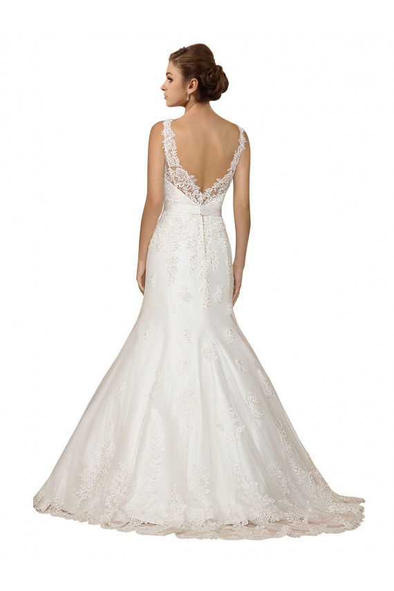 Achat Ivoire Sirène Col V Dentelle Robes de mariée