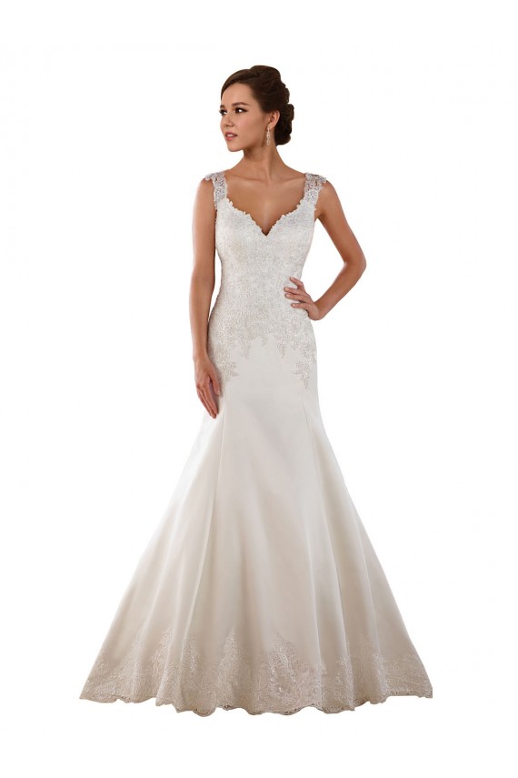 Achat Ivoire Sirène Col V Satiné Classique Robes de mariée