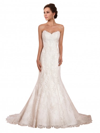 Achat Ivoire Sirène Dentelle Robes de mariée