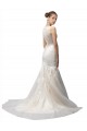 Achat Ivoire Sirène Illusion Balayage train Tulle Dentelle Robes de mariée