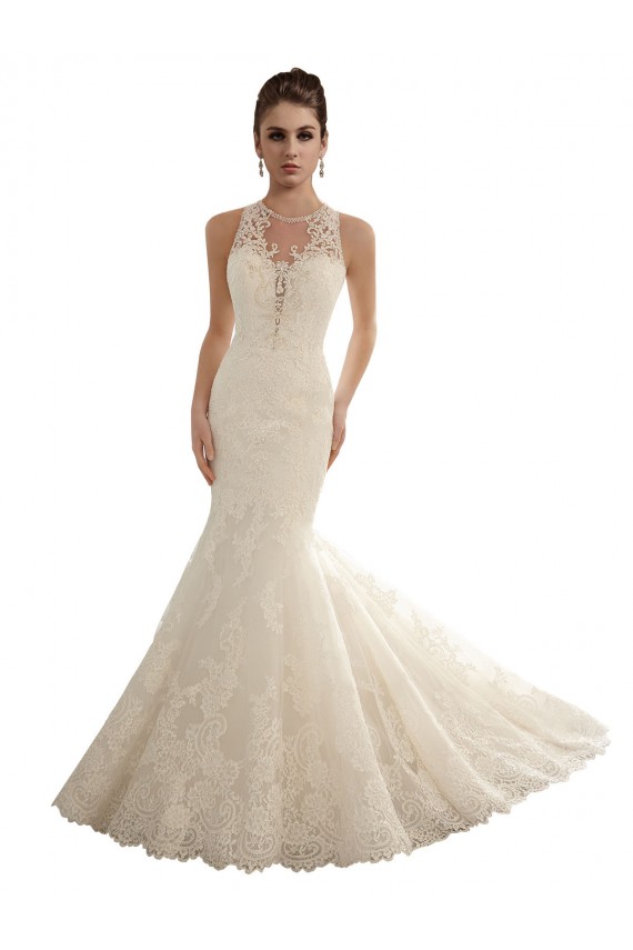 Achat Ivoire Sirène Illusion Dentelle Robes de mariée