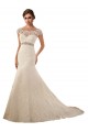 Achat Ivoire Sirène Illusion Tulle Dentelle Robes de mariée