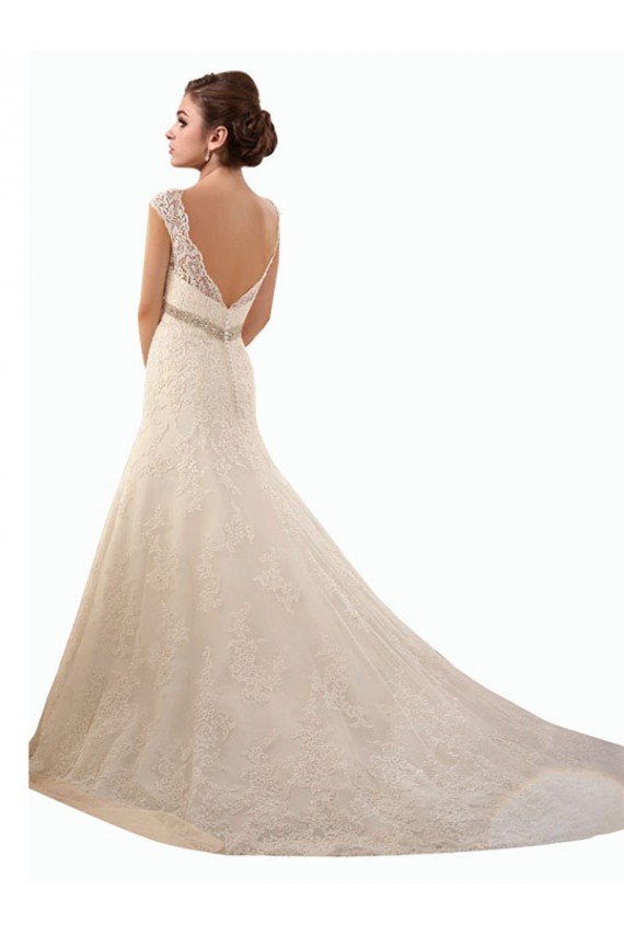 Achat Ivoire Sirène Illusion Tulle Dentelle Robes de mariée