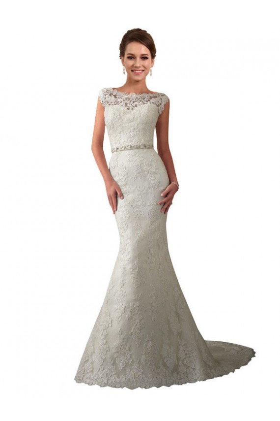 Achat Ivoire Sirène Illusion Tulle Dentelle Robes de mariée
