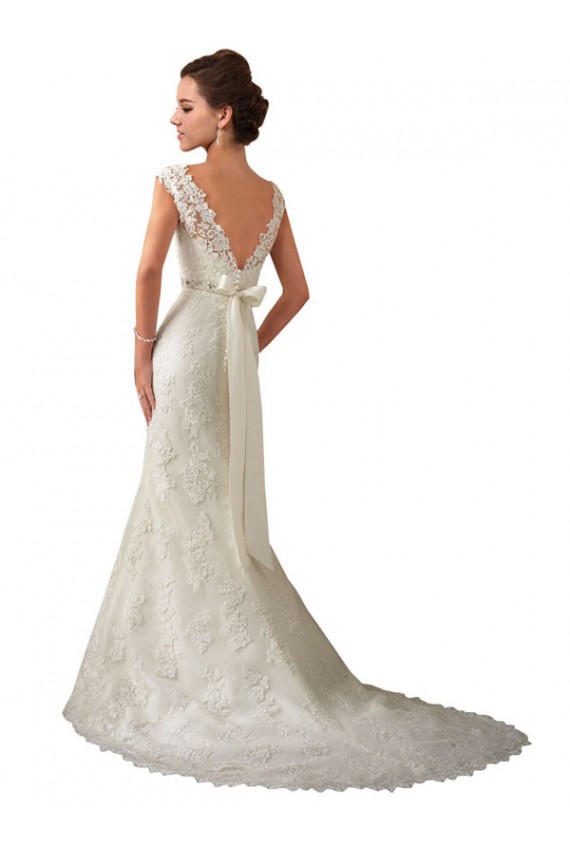 Achat Ivoire Sirène Illusion Tulle Dentelle Robes de mariée