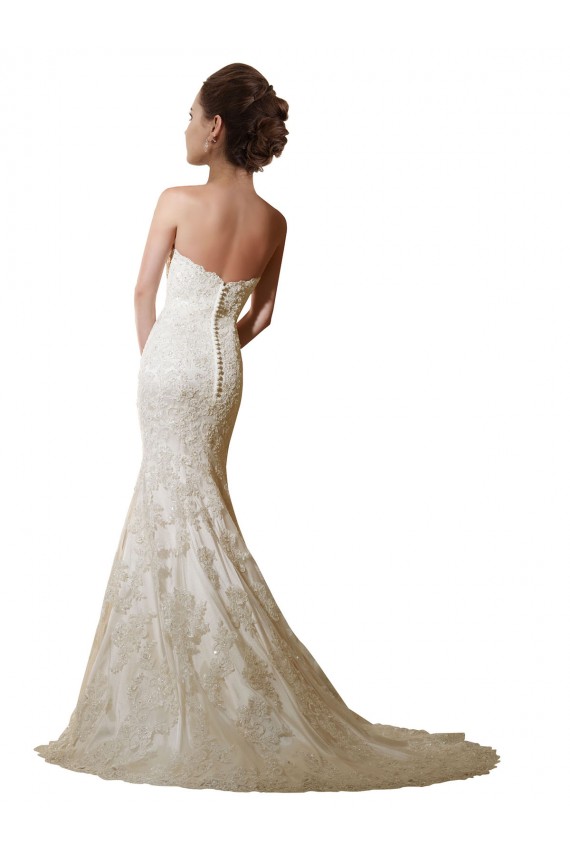 Achat Ivoire Sirène Satiné Dentelle Robes de mariée