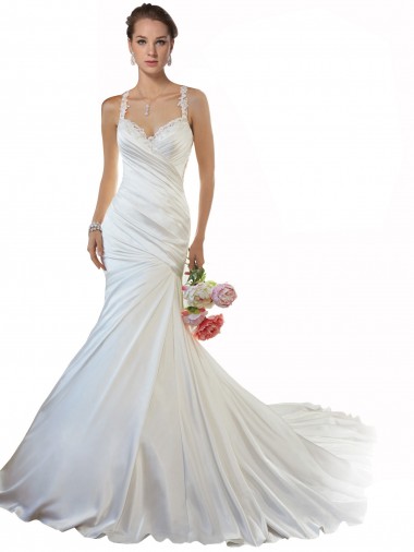 Achat Ivoire Sirène Satiné Plage Robes de mariée