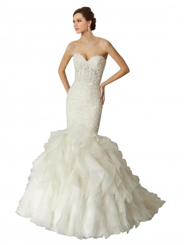 Achat Ivoire Sirène Tulle Robes de mariée