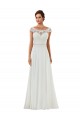 Achat Ivoire Trapèze Bateau Mousseline Classique Robes de mariée