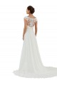 Achat Ivoire Trapèze Bateau Mousseline Classique Robes de mariée