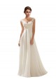 Achat Ivoire Trapèze Col V Balayage train Mousseline Dentelle Robes de mariée