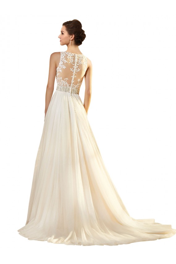 Achat Ivoire Trapèze Col V Tulle Robes de mariée