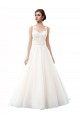 Achat Ivoire Trapèze Illusion Traîne cathédrale Tulle Dentelle Plage Robes de mariée