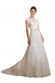 Achat Ivoire Trapèze Illusion Tulle Dentelle Classique Robes de mariée