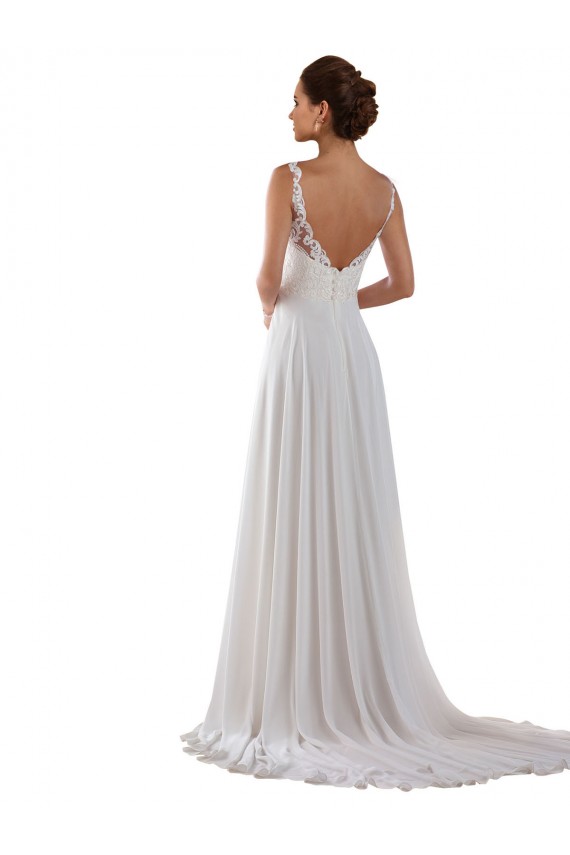 Achat Ivoire Trapèze Mousseline Classique Boho Robes de mariée