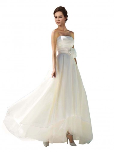 Achat Ivoire Trapèze Sans bretelle Mousseline Robes de mariée