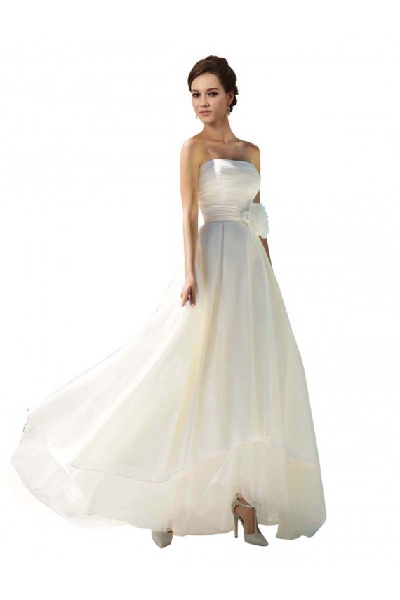 Achat Ivoire Trapèze Sans bretelle Mousseline Robes de mariée