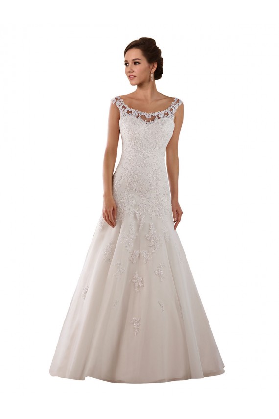 Achat Ivoire Trapèze Scoop Tulle Robes de mariée