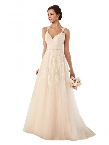 Achat Ivoire Trapèze Tulle Dentelle Robes de mariée