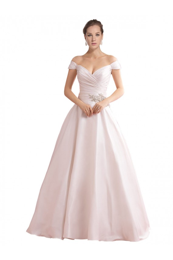 Achat Ivoire Trapèze Épaule Dénudée Satiné Robes de mariée