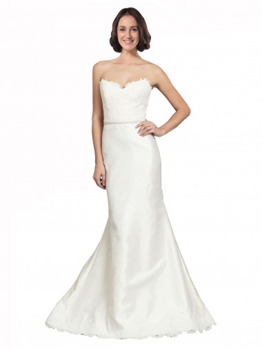 Achat Ivoire Trompette Satiné Dentelle Robes de mariée