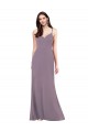 Achat Lavande foncée Colonne Mousseline Longue Formelles Robes demoiselle d'honneur / Robes de soirée