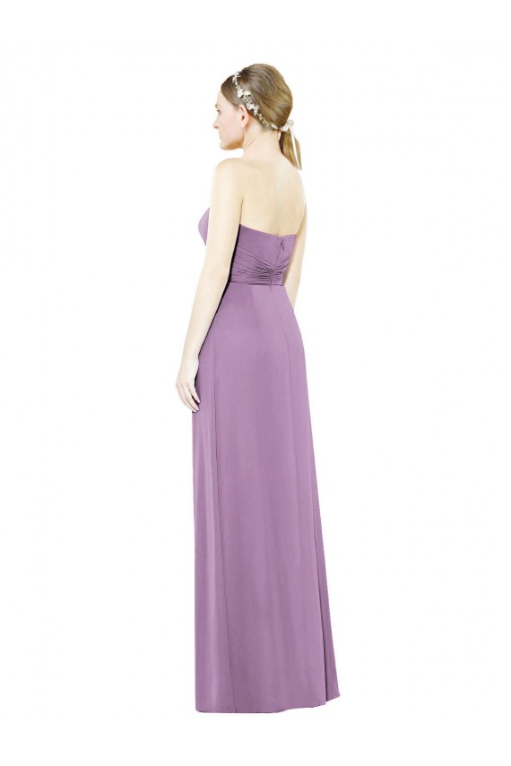 Achat Lavande foncée Trapèze Mousseline Longue Robes demoiselle d'honneur