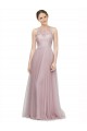 Achat Light Lilac Trapèze Tulle Dentelle Longue Robes demoiselle d'honneur