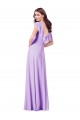 Achat Lilas Trapèze Col V Mousseline Longue Robes demoiselle d'honneur