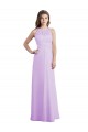 Achat Lilas Trapèze Licou Mousseline Longue Robes demoiselle d'honneur