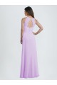 Achat Lilas Trapèze Licou Mousseline Longue Robes demoiselle d'honneur