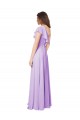 Achat Lilas Trapèze Mousseline Longue Robes demoiselle d'honneur
