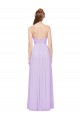 Achat Lilas Trapèze Sans bretelle Mousseline Longue Robes demoiselle d'honneur