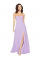 Achat Lilas Trapèze Sans bretelle Mousseline Longue Robes demoiselle d'honneur