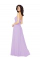 Achat Lilas Trapèze Sans bretelle Mousseline Longue Robes demoiselle d'honneur