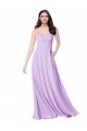 Achat Lilas Trapèze Scoop Mousseline Longue Robes demoiselle d'honneur