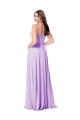 Achat Lilas Trapèze Scoop Mousseline Longue Robes demoiselle d'honneur