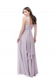 Achat Lueur rose Trapèze Col V Mousseline Longue Robes demoiselle d'honneur