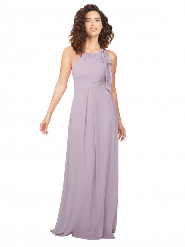 Achat Lueur rose Trapèze Licou Mousseline Longue Robes demoiselle d'honneur