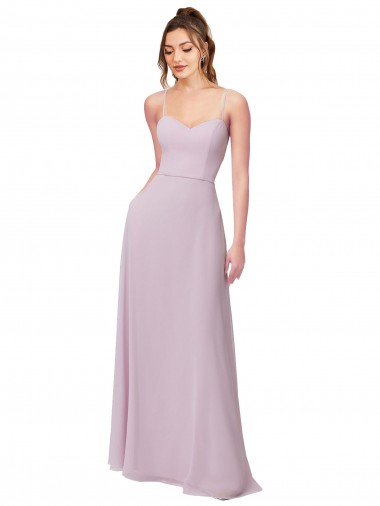 Achat Lueur rose Trapèze Mousseline Longue Robes demoiselle d'honneur