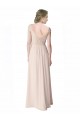 Achat Menthe verte Trapèze Col V Mousseline Dentelle Longue Robes demoiselle d'honneur